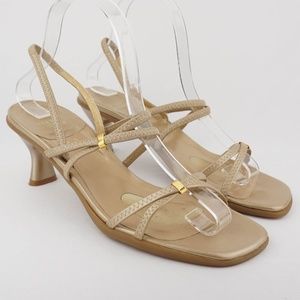 Stuart Weitzman Strappy Gold Sandals
